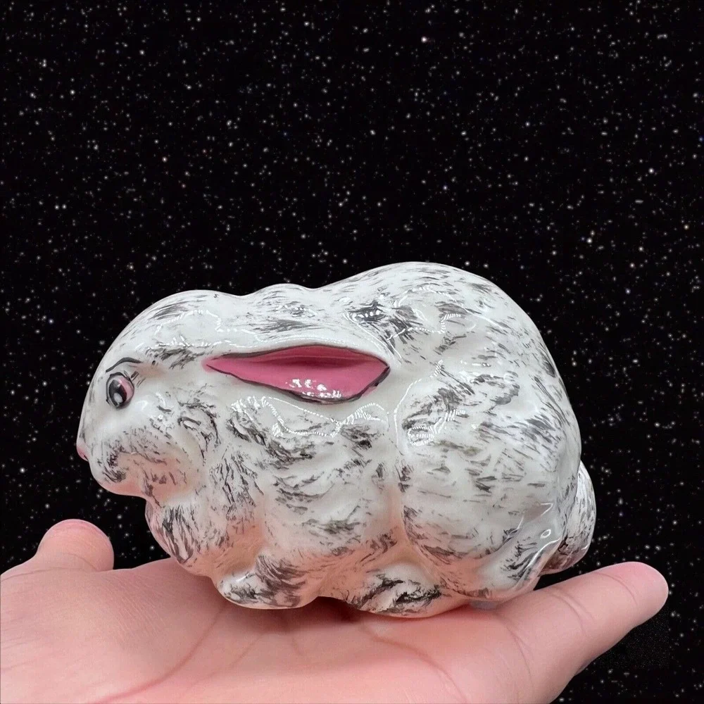 Vintage Hobbyists Bunny Rabbit Whimsical Figurine Hand Painted 1974 2.5